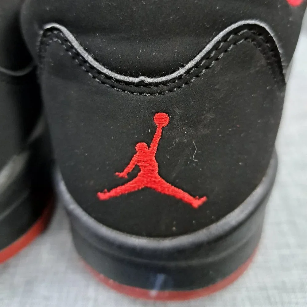 ! Nike Jordan 5 Retro Low Alternate 90 2016 819171-001 Black Red Size 10.5 - Picture 10 of 14